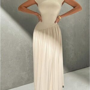 Elegant Cream Maxi Dress
